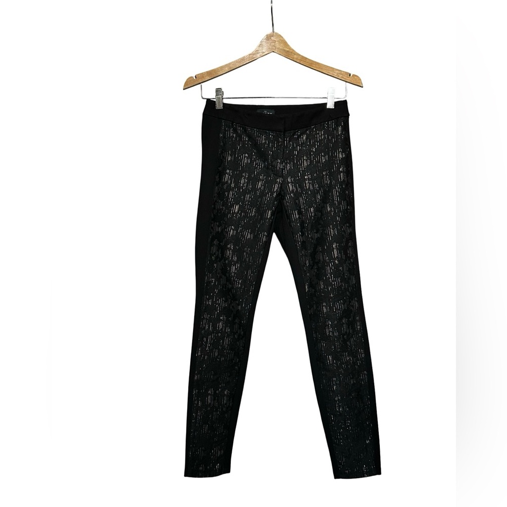 White House Black Market Black Gold Ponte Pants Women Size 0.